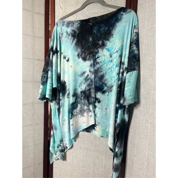 ALYSSA THOMAS TIE  DYE ASYMMETRICAL BLOUSE SIZE S/M‎ - Picture 2 of 5